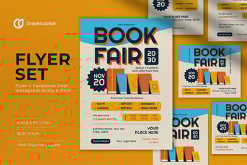 Modern Book Fair Flyer Set