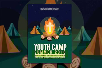 Youth Camp Church Flyer Template