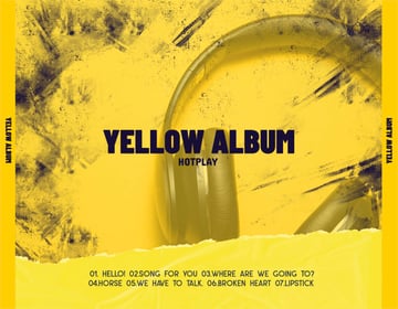 Album Art Back Cover Template Featuring a Scratch Filter