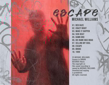 Back of CD Cover Information Featuring Graffiti Scribbles