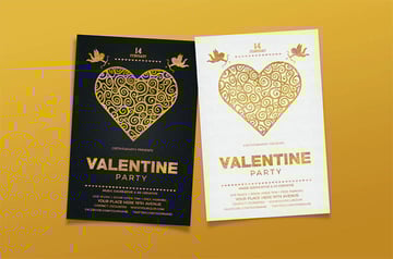 Gold Valentines Day Flyer Template