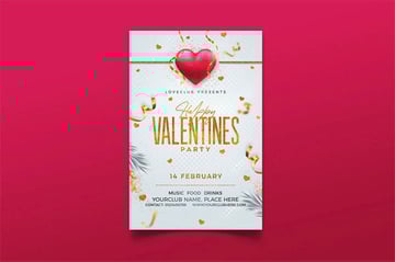 Red Heart Valentine's Day Flyer Template