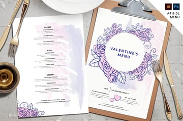 Valentine's Day Menu Template