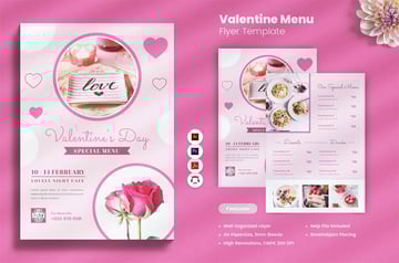 Valentine's Day Dinner Menu Template