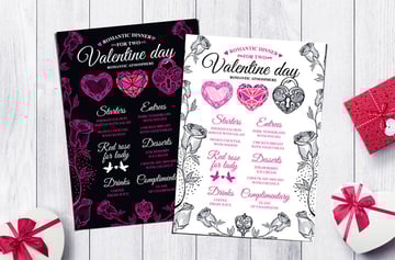 Valentine's Day Food Menu Template