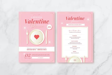 Valentine's Day Dinner Menu Template