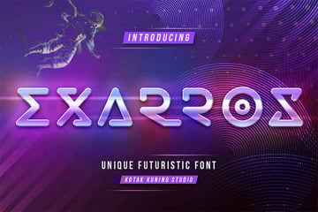 Exarros - Futuristic Techno Font