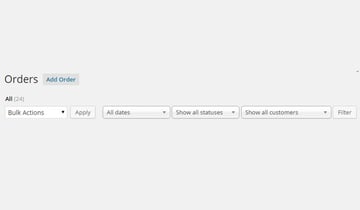 Order filtering options