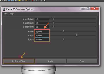 Create 3D Container Options