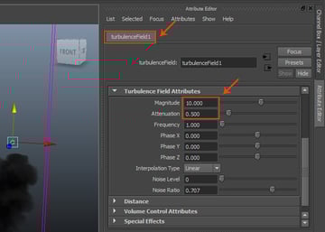 Turbulence Field Attributes roll out