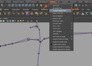 Skeleton  IK Spline Handle Tool