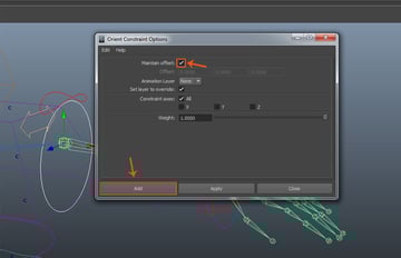 Orient Constraint Options