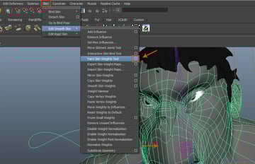 Skin  Edit Smooth Skin  Paint Skin Weight Tool
