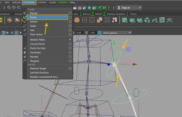 Constrain  Point constrain