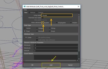 Add Attribute window