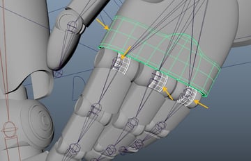 Select all finger connector meshes