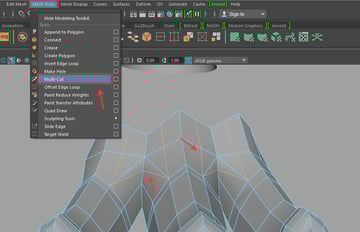 Mesh Tool  Multi-Cut command