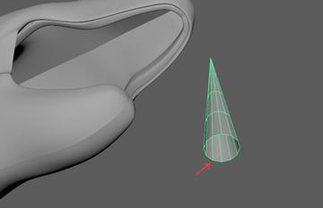 Select and delete the cap faces