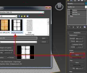 select the displacement map