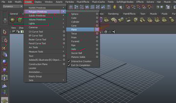 Create  Polygon Primitives  Plane