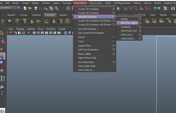 Fluid Effects  Add Edit Contents  Emit from Object