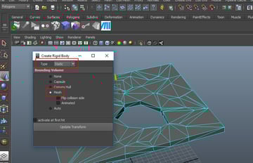 Create Rigid Body window