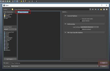 Open Maya Tracker file