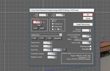 Image Settings window