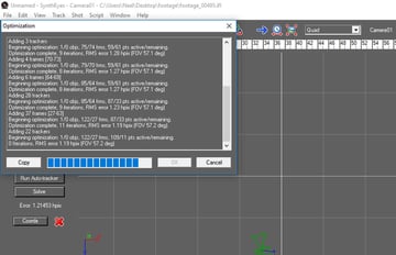 The software starts tracking