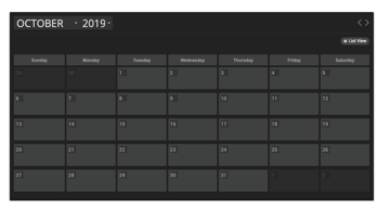 The finished event calendar
