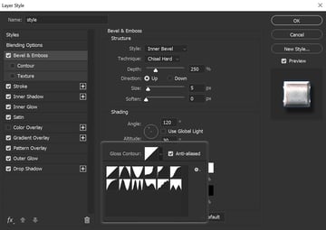 gloss contour settings example
