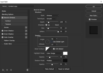 angle and altitude settings