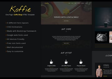Koffie - Coffee Shop HTML Landing Page