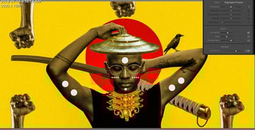 Adjusting the saturation the grain and dehaze