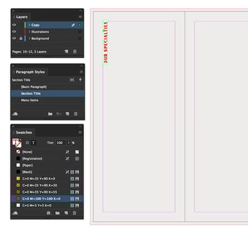 add a text frame to add a section title