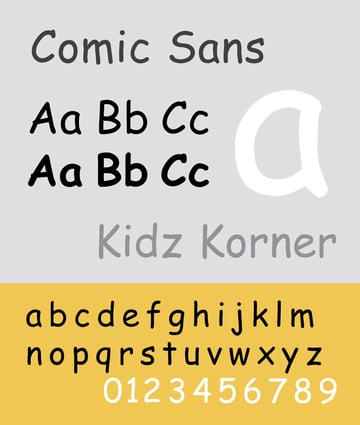 comic sans is amongst the best font for dyslexia