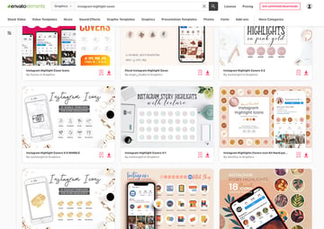 aesthetic covers instagram highlight icons from Envato Elements