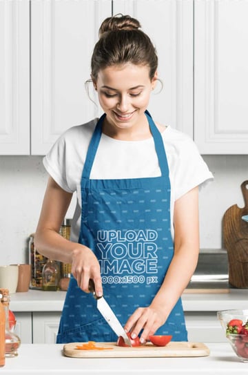 Apron Mockup of a Happy Woman Cooking