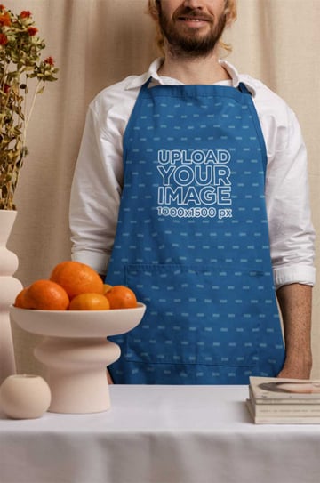 Smiling Man Wearing an Apron Mockup