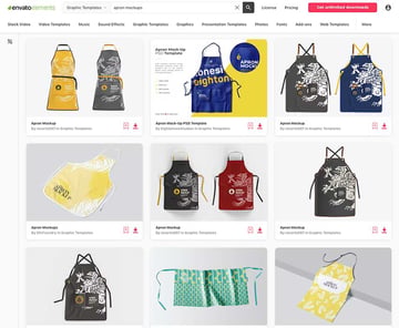 unlimited apron psd mockup from envato elements