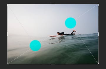 Man lying on a surfboard in the water