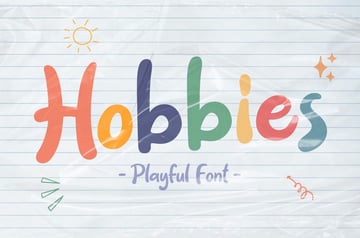 Hobbies playful childrens font