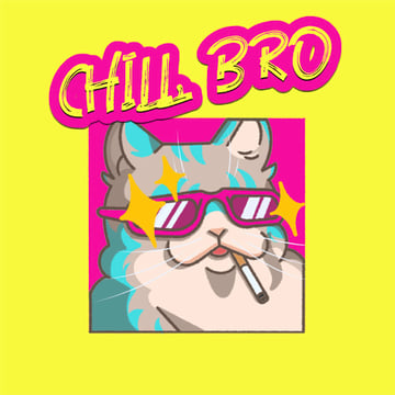 Cute Twitch Emote of a Chilled Cat Smoking