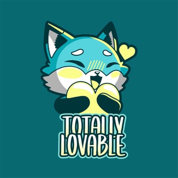 Cute Twitch Emote with Fox and Heart
