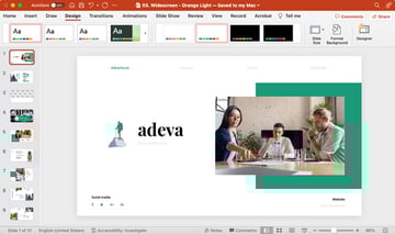 PowerPoint theme dropdown