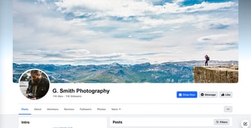 photographer social media profile