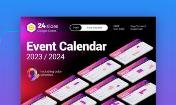 Business calendar for Google Slides