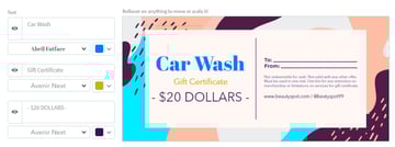 gift certificate maker online text