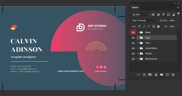 photoshop business card layers