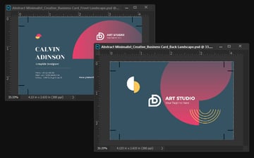 photoshop documents business card PSD